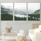 Set of 3Pcs Mountain Lake Wilderness Wall Art Fine Art Cnavas Prints Natural Landscape Pictures Of Calm For Living Room Dining Room Home Office Decor 2025