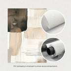 Set of 3Pcs Neutral Tones Abstract Wall Art Fine Art Canvas Prints Pictures For Modern Apartment Living Room Scandinavian Style Bedroom Art Decor