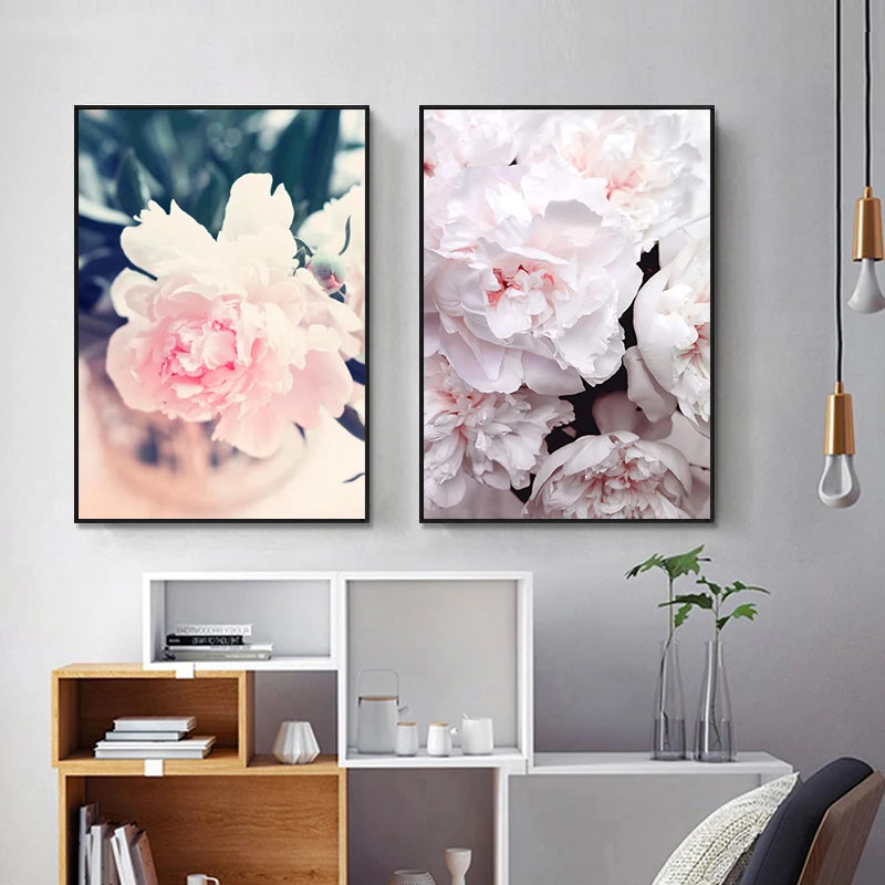 Set of 3Pcs Pink Peony Floral Wall Art Fine Art Canvas Prints Modern Botany Pictures For Living Room Bedroom Boutique Salon Art Decor 2025
