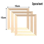 Set of 3Pcs Simple Wooden Frames For 15x15cm Canvas Prints, Ready Made Solid Wood Frames For Smaller Sized Prints 2025 0067