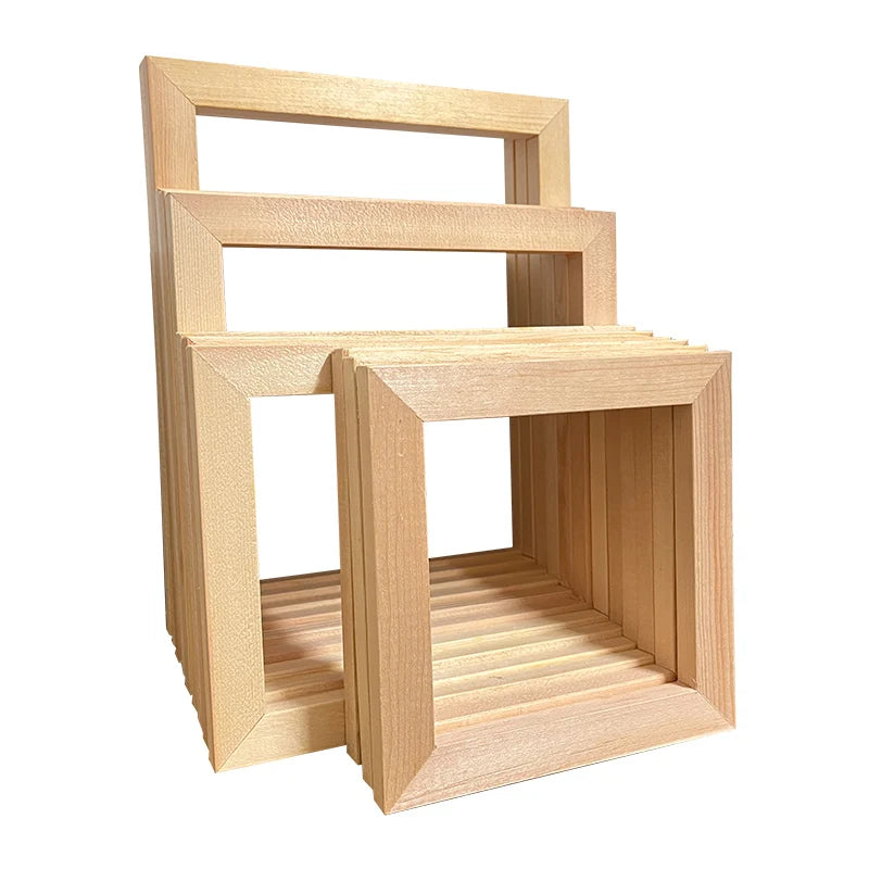 Set of 3Pcs Simple Wooden Frames For 15x20 20x25 21x30 30x40cm Canvas Prints, Ready Made Solid Wood Frames For Smaller Sized Prints