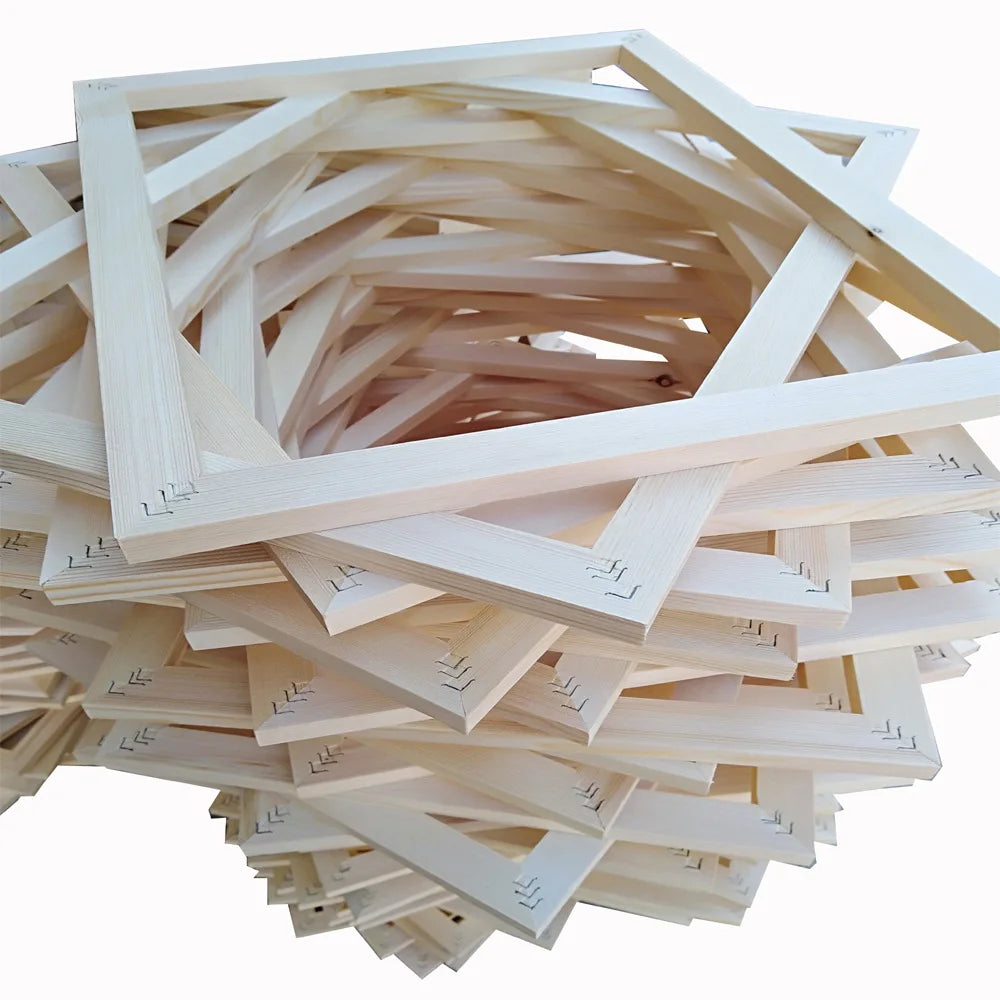 Set of 3Pcs Simple Wooden Frames For 15x20 20x25 21x30 30x40cm Canvas Prints, Ready Made Solid Wood Frames For Smaller Sized Prints