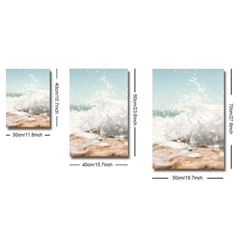 Set of 3Pcs Tropical Beach Sea Surf Palm Tree Travel Wall Art Fine Art Canvas Prints Pictures For Living Room Dining Room Home Office Art Decor