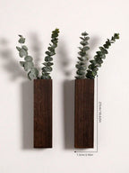 Set of 3 Nordic Wooden Vase Wall Planters - Natural Grain Finish, Minimalist Scandinavian Design, Perfect for Long-Stemmed Flowers and Home Decor, Versatile and Elegant Decorative Pieces