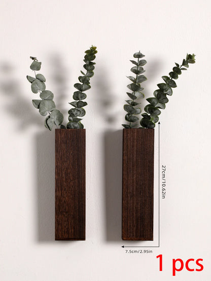 49694804672791Set of 3 Nordic Wooden Vase Wall Planters - Natural Grain Finish, Minimalist Scandinavian Design, Perfect for Long-Stemmed Flowers and Home Decor, Versatile and Elegant Decorative Pieces