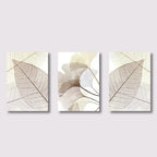Set of 3 PCS Modern Botanical Leaf Veins Wall Art Fine Art Canvas Prints Simple Neutral Tone Pictures For Living Room Scandinavian Style Home Decor