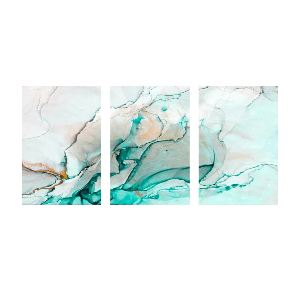 Set of 3 Pcs Colorful Golden Pink Abstract Marble Print Wall Art Fine Art Canvas Prints Posters Pictures For Living Room Bedroom Home Decor