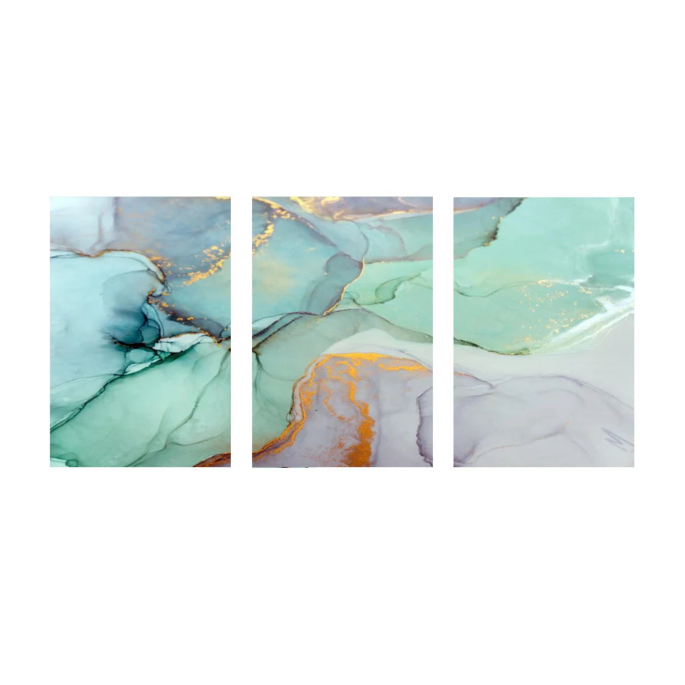Set of 3 Pcs Colorful Golden Pink Abstract Marble Print Wall Art Fine Art Canvas Prints Posters Pictures For Living Room Bedroom Home Decor