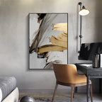 Set of 3 Pcs Thick Brush Grey Golden Abstract Wall Art Fine Art Canvas Prints Pictures For Living Dining Room Modern Art For Contemporary Interiors 2025