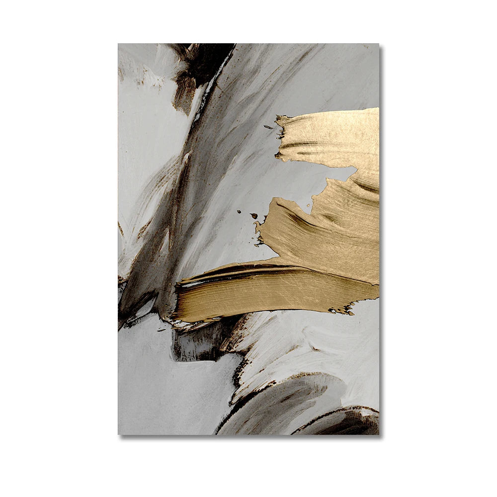 Set of 3 Pcs Thick Brush Grey Golden Abstract Wall Art Fine Art Canvas Prints Pictures For Living Dining Room Modern Art For Contemporary Interiors 2025