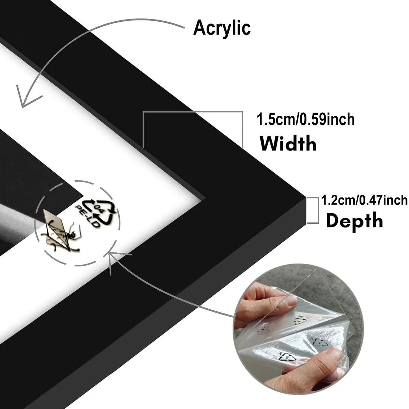 Set of 3 Picture Frames Square Format Wooden Frames 20x20cm 30x30cm For Canvas Prints Photo Frames For Wall Mount or Desktop