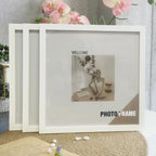 Set of 3 Picture Frames Square Format Wooden Frames 20x20cm 30x30cm For Canvas Prints Photo Frames For Wall Mount or Desktop