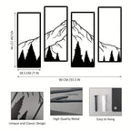 Set of 4Pcs Forest Mountain Landscape Iron Art Wall Art 3D Metal Wall Decor For Living Room Dining Room Creative Nordic Home Decor