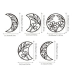 Set of 5Pcs Flower Moon Phases Black Metal Wall Art 3d Iron Crafted Wall Decoration For Living Room Bedroom Art For Above The Bed