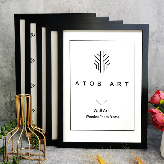 Set of 5Pcs Wooden Frames For Canvas Prints Photos Wall Art Frames 10x15cm 15x20cm 5x7inch A4 21x30cm 20x25cm Nordic Picture Frames