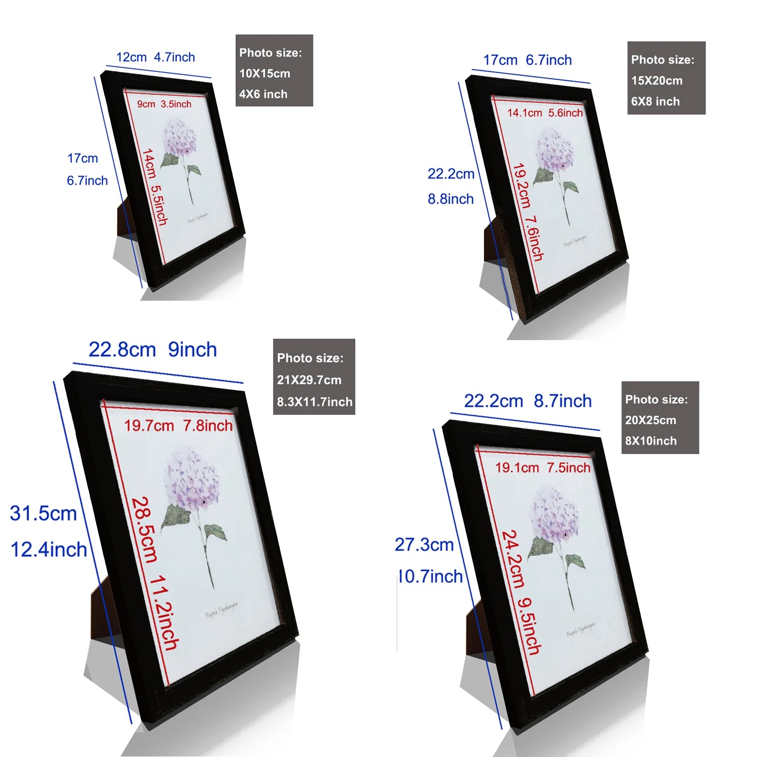 Set of 5Pcs Wooden Frames For Canvas Prints Photos Wall Art Frames 10x15cm 15x20cm 5x7inch A4 21x30cm 20x25cm Nordic Picture Frames