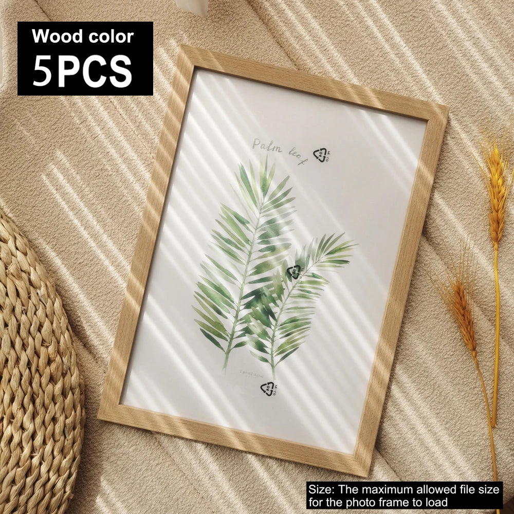 Set of 5Pcs Wooden Frames For Canvas Prints Photos Wall Art Frames 10x15cm 15x20cm 5x7inch A4 21x30cm 20x25cm Nordic Picture Frames