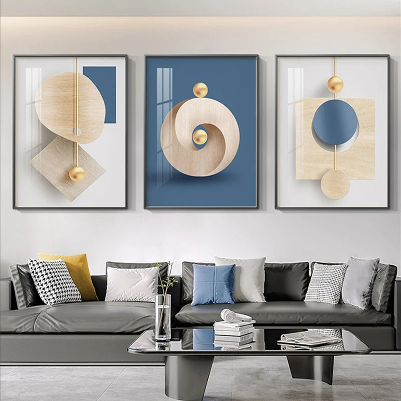 Modern Aesthetics Abstract Geometry Wall Art Fine Art Canvas Prints Posters Pictures For Modern Apartment Living Room Light Luxury Home Decor