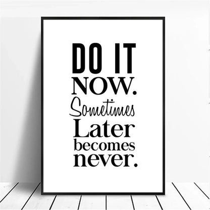 Positive Energy Black & White Quote Poster Wall Art Fine Art Canvas Prints Minimalist Motivational Quotation Pictures For Inspirational Home Decor