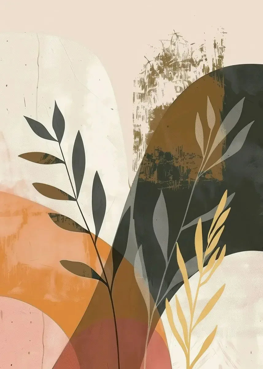 Rustic Abstract Botanical Still Life Floral Wall Art Fine Art Canvas Print For Modern Living Room Dining Room Kitchen Art Decor