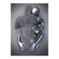 Gray Metallic 3d Effect Cyborg Lovers Figure Art Wall Art Fine Art Canvas Prints Abstract Pictures For Modern Loft Living Room Decor