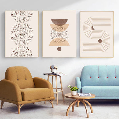 Minimalist Abstract Celestial Geometry Wall Art Fine Art Canvas Prints Sun Moon Posters Pictures For Living Room Bedroom Art Decor