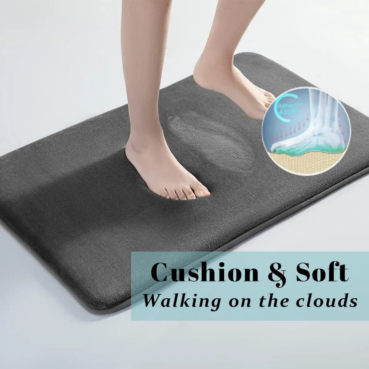 Ultra Absorbent Nordic Bath Mat Shower Room Floor Mat Super Anti-Slip Cushioned Soft Velvet Shower Mat For Washroom