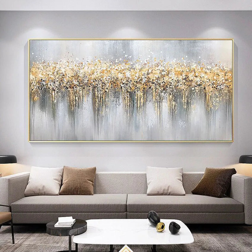 * Hand Painted * Large Format Modern Abstract Acrylic Oil Painting For Living Room Above Sofa Dining Room Art Decor - Unique Hand Painted Acrylic Oil Painting On Canvas