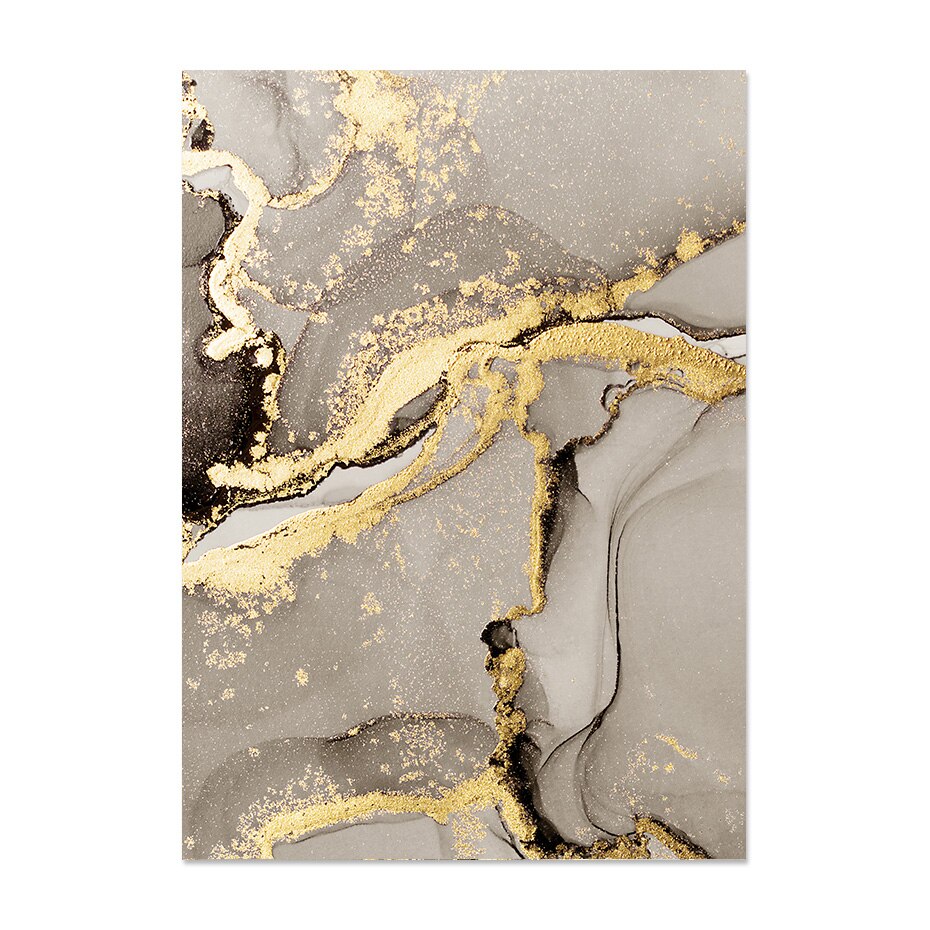Modern Abstract Beige Golden Marble Print Wall Art Fine Art Canvas Prints Pictures For Living Room Bedroom Light Luxury Home Decor