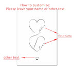 Personalized Love Heart Couples Names Poster Wall Art Black White Fine Art Canvas Prints Simple Pictures For Bedroom Living Room Wall Decor