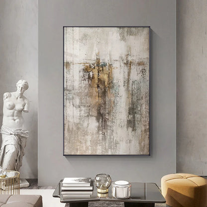 * Hand Painted * Modern Abstract Minimalist Oil Painting Large Format Picture For Contemporary Living Room Wall Decor