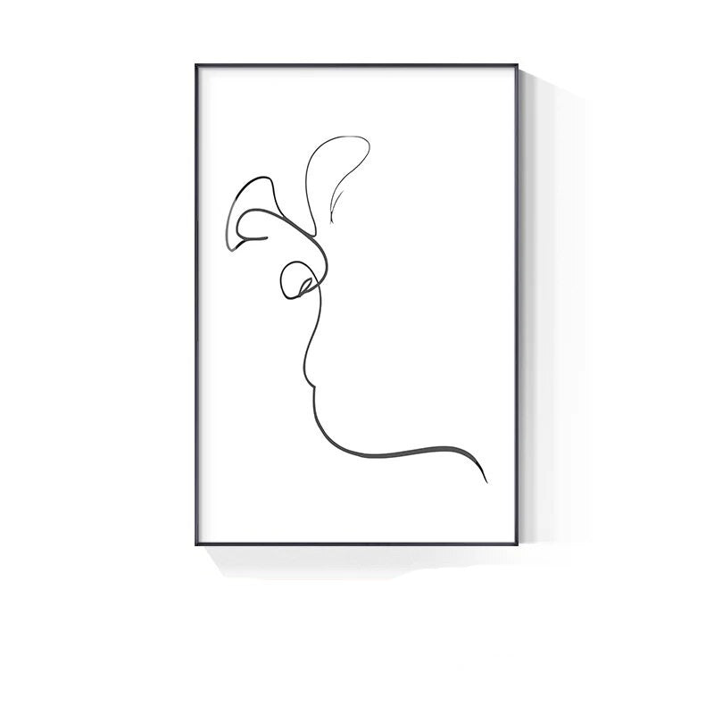 Minimalist Line Art Black White Poster Wall Art Fine Art Canvas Prints Simple Lifestyle Pictures For Bedroom Living Room Wall Decoration