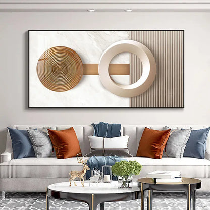 Modern Abstract Architectural Geometry Wall Art Fine Art Canvas Prints Sun Moon Pictures For Luxury Apartment Living Room Home Office Decor