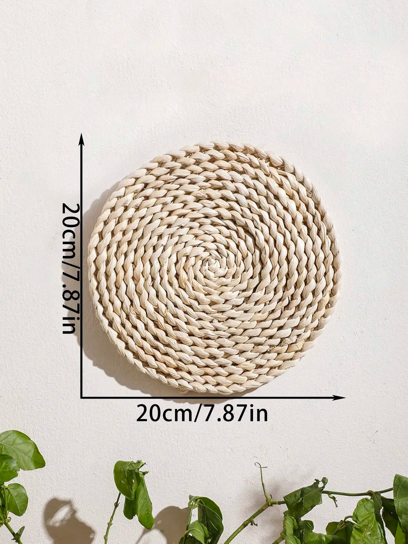 Rustic Nordic Farmhouse Handmade Wicker Weave Discs Wall Hanging Decorations Table Mats For Kitchen Living Room Coffee Table Dining Room Home Decor