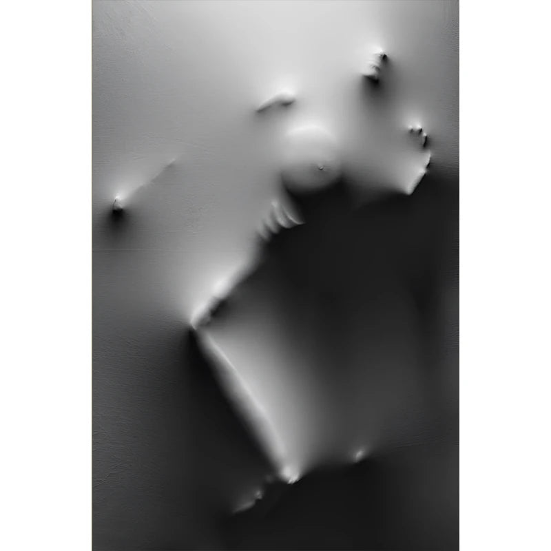 Modern Art Abstract Ghostly Faces In The Wall Canvas Prints Black White Wall Art Posters Pictures For Living Room Bedroom Art Decor