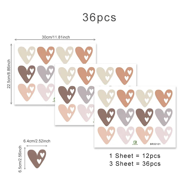 Cute Little Hearts Wall Stickers Removable PVC Vinyl Wall Decals For Living Room Bedroom Kid's Room Nursery Room Creative DIY Decor