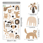 Cute African Safari Animals Wall Decals For Children's Nursery Room Creative DIY Removable Peel & Stick PVC Wall Sticks For Kid's Room Wall Decor