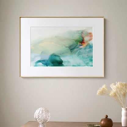 Abstract Teal Emerald Aquamarine Liquid Marble Print Wall Art Fine Art Canvas Prints Nordic Pictures For Modern Apartment Living Room Decor