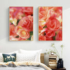 Pink Red Roses Floral Wall Art Fine Art Canvas Prints Modern Botanical Posters Pictures For Living Room, Bedroom Art Decor