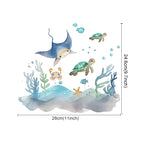 Cute Marine Animals Whale Turtle Octopus Wall Decals For Children's Nursery Room Underwater World Peel & Stick Wall Stickers For Creative DIY Home Decor