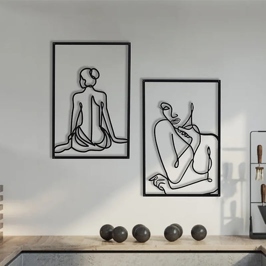 Simple Metalwork Line Art Figure Art Abstract Minimalist Wall Decoration For Bedroom Living Room Scandinavian Home Interior Decor
