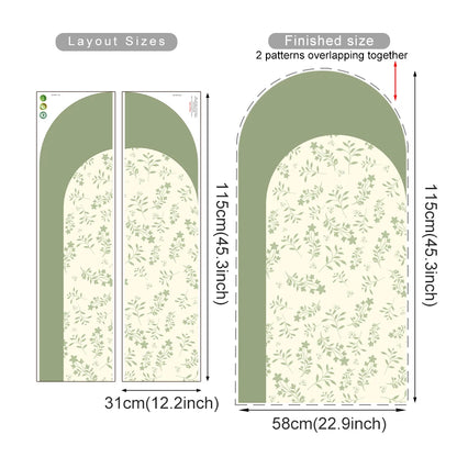Simple Leafy Green Archway Wall Mural – Peel & Stick Vinyl Wall Decal for Kids’ Room, Bedroom & Living Space - Creative DIY Home Decor