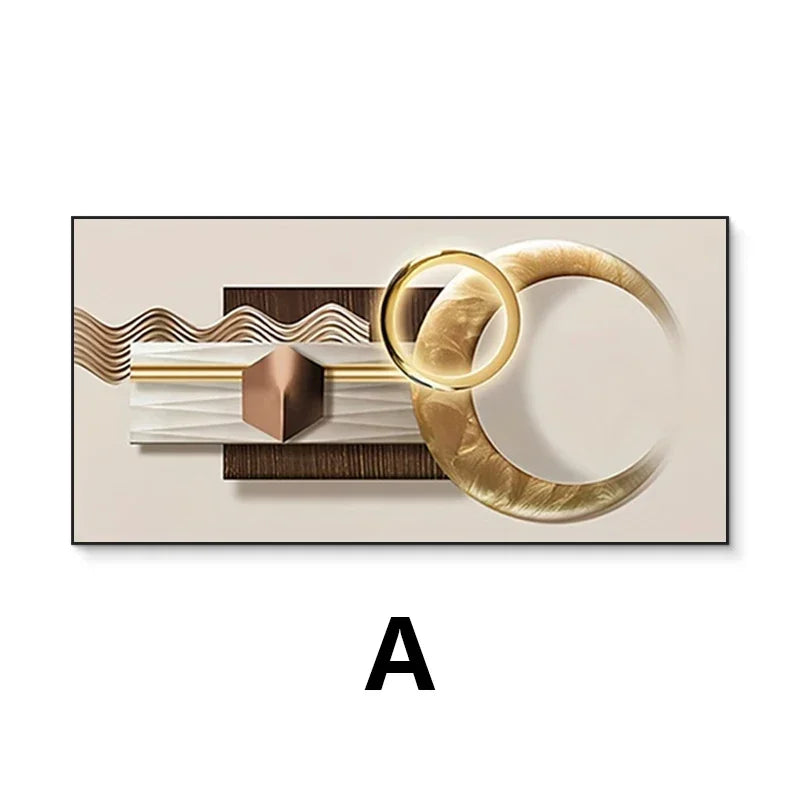 Modern Aesthetics Sun Moon Celestial Abstract Geometric Wall Art Fine Art Canvas Print Picture For Modern Apartment Living Room Bedroom Art Decor