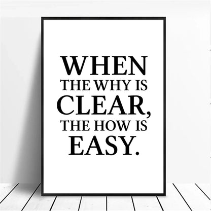 Positive Energy Black & White Quote Poster Wall Art Fine Art Canvas Prints Minimalist Motivational Quotation Pictures For Inspirational Home Decor