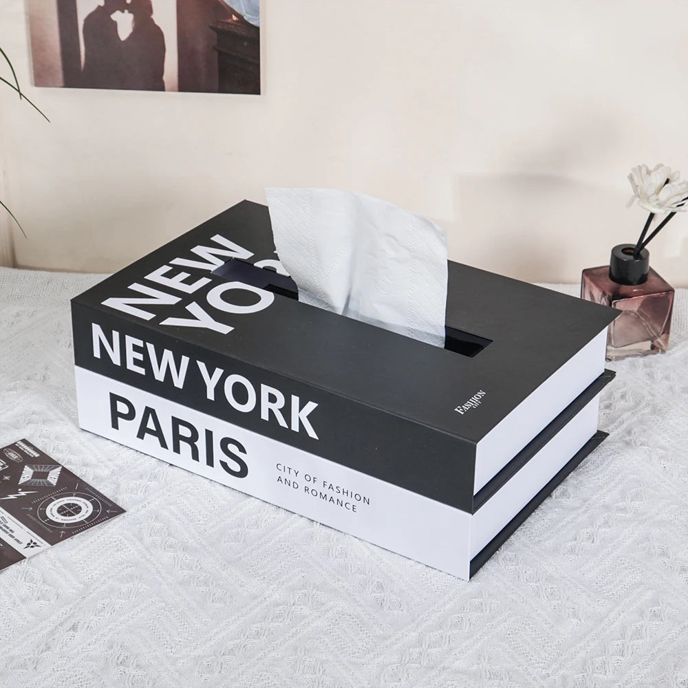 Luxury Faux Book Tissue Box – Sophisticated Tabletop Accent & Storage Solution For Upscale Boutique Home Decor