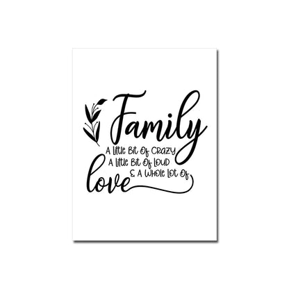 Love Family Home Happy Quotes Posters Canvas Prints Wall Art Black White Minimalist Quotation Pictures For Kitchen Living Room Family Room Home Decor