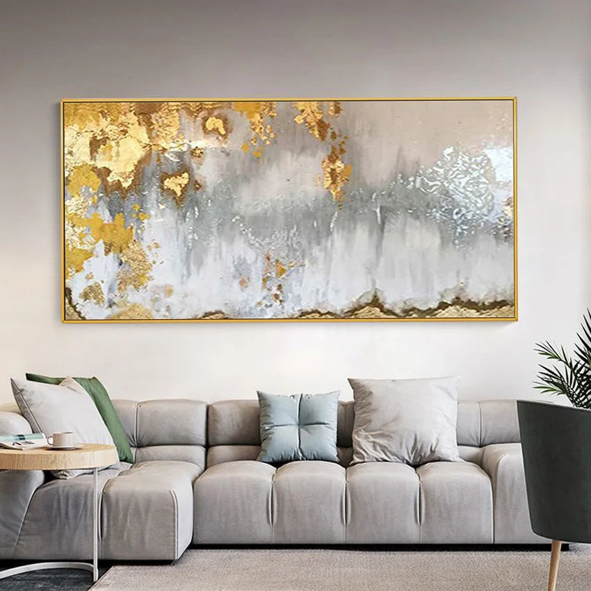 * Hand Painted * Large Format Modern Abstract Acrylic Oil Painting For Living Room Above Sofa Dining Room Art Decor - Unique Hand Painted Acrylic Oil Painting On Canvas