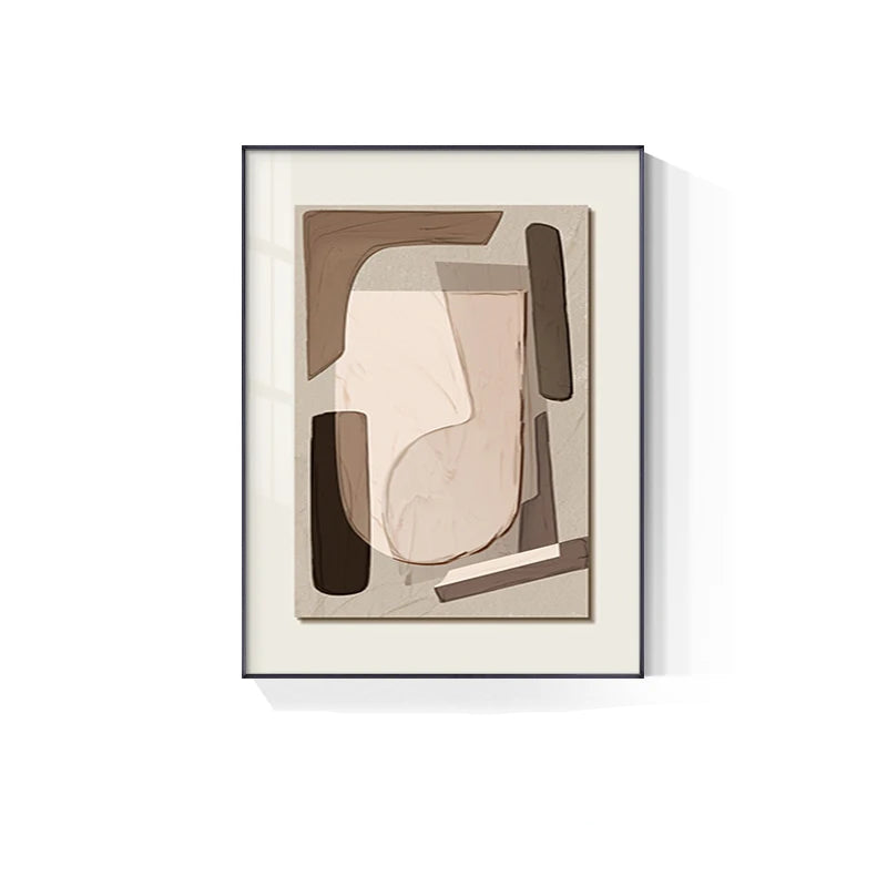 Modern Abstract Beige Geometric Color Block Wall Art Fine Art Canvas Prints Pictures For Contemporary Apartment Living Room Dining Room Bedroom Art Decor