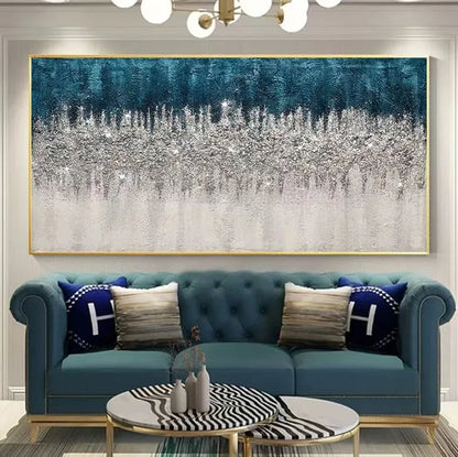 * Hand Painted * Modern Abstract Large Format Acrylic Oil Painting For Living Room Above Sofa Dining Room Art Decor - Unique Hand Painted Acrylic Oil Painting On Canvas