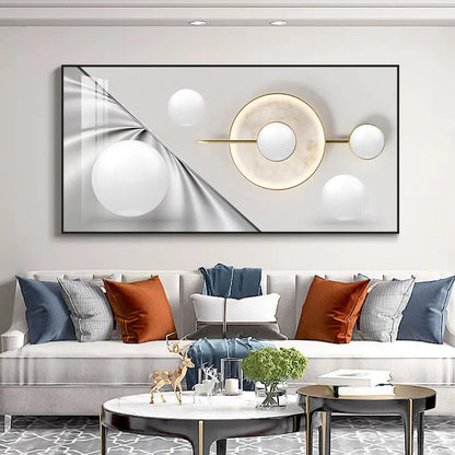 Modern Abstract Architectural Geometry Wall Art Fine Art Canvas Prints Sun Moon Pictures For Luxury Apartment Living Room Home Office Decor